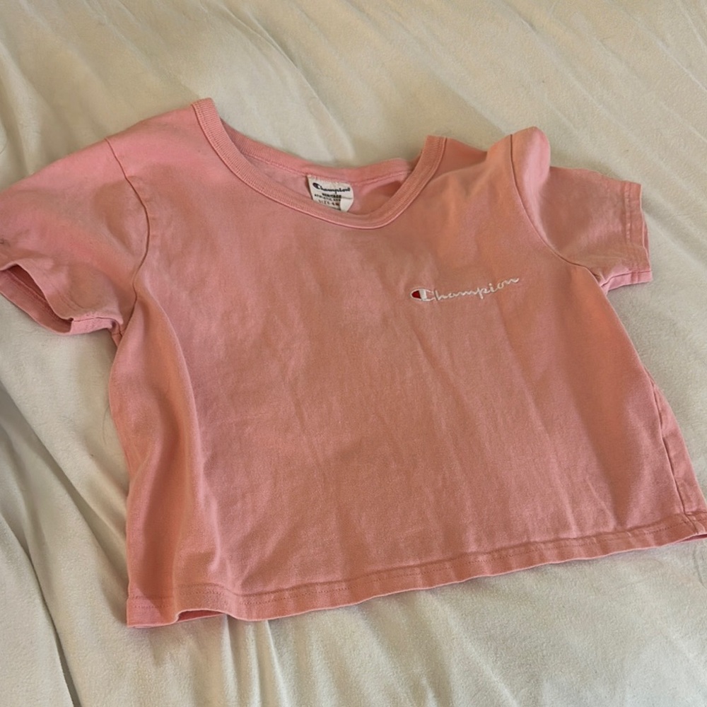 Champion Pink Crop Top Short Sleeve